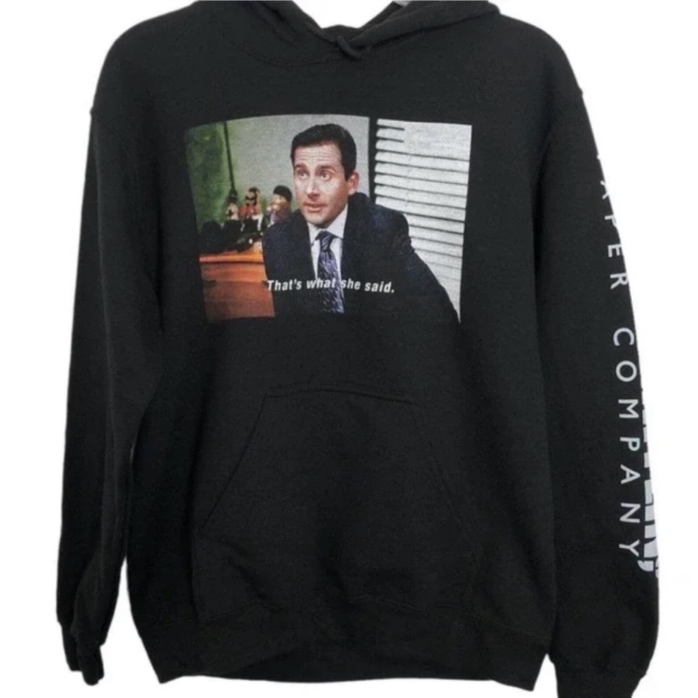 The Office Black Michael Scott Graphic Pullover Hoodie